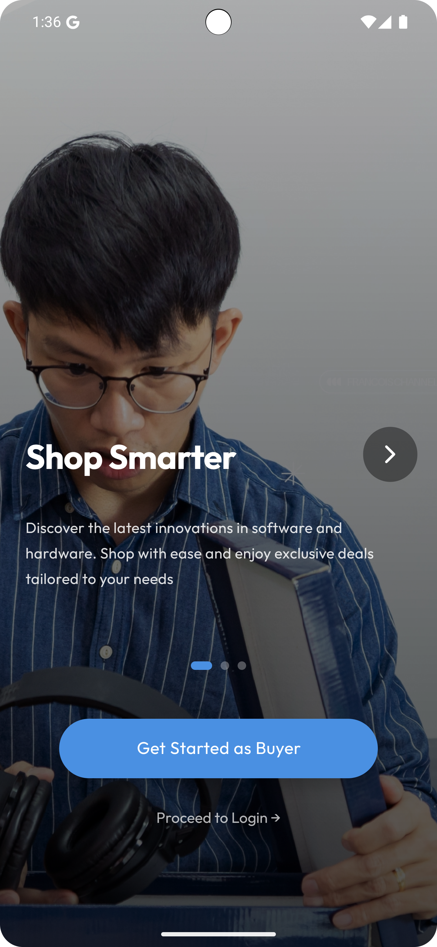 Buyer Welcome Screen